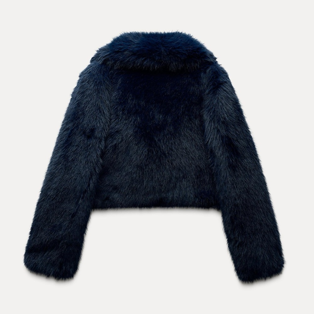Zara FAUX FUR SHORT COAT - Picture 13 of 16